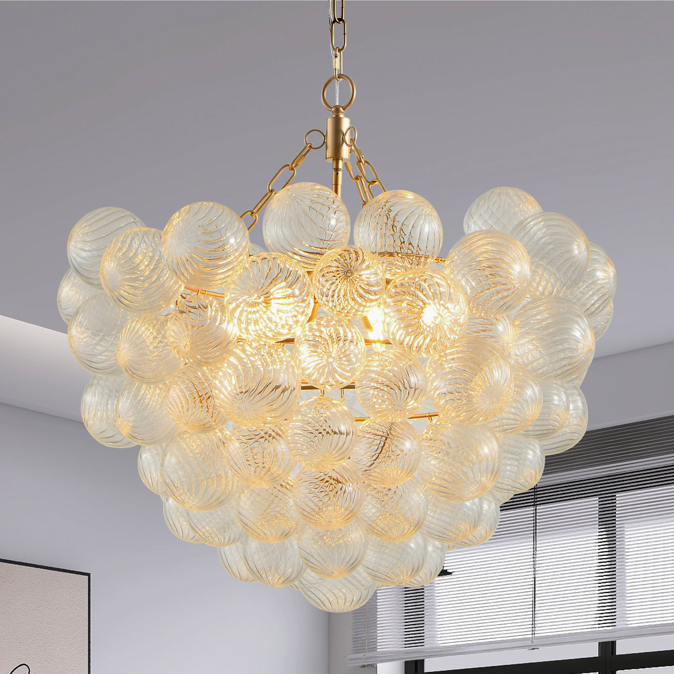 6-Light Golden Globe Chandelier Lighting