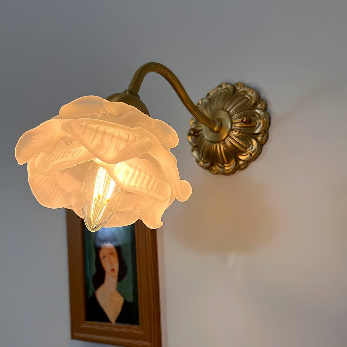 Brass Rose Wall  Lamp Lighting