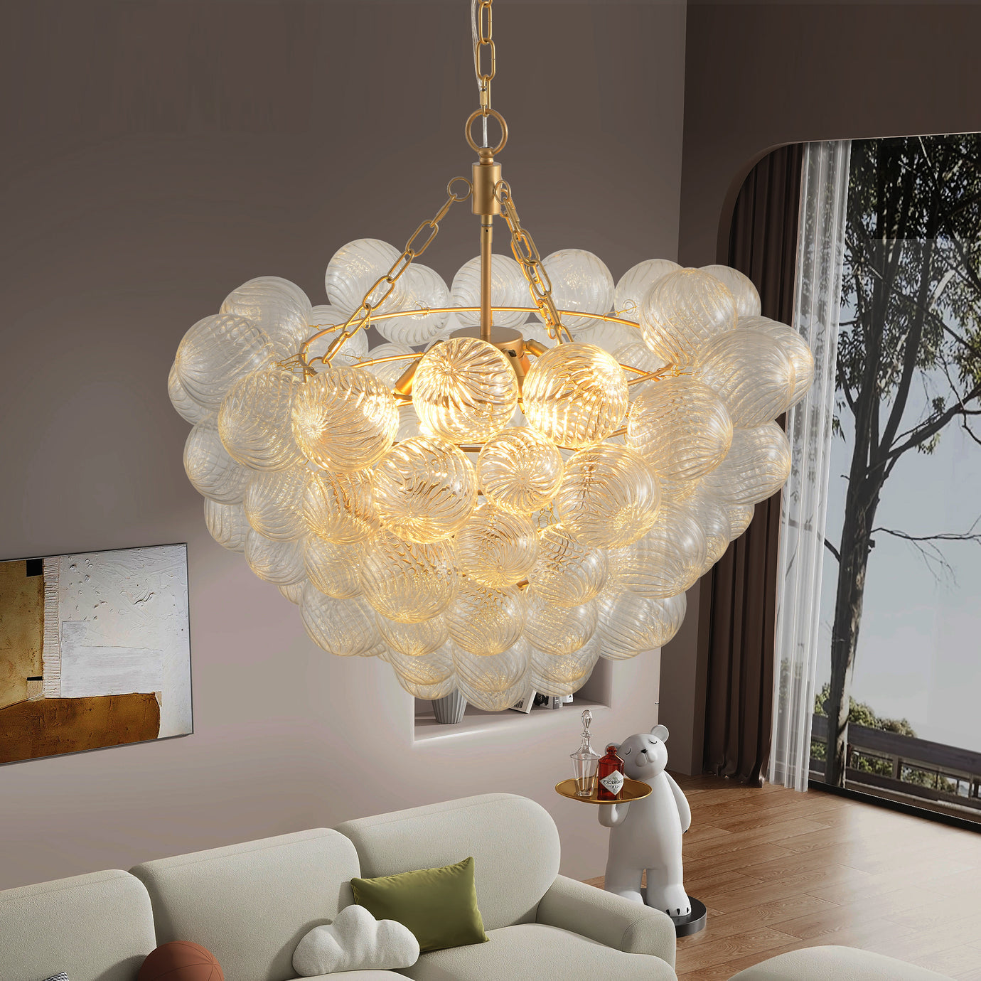 6-Light Golden Globe Chandelier Lighting