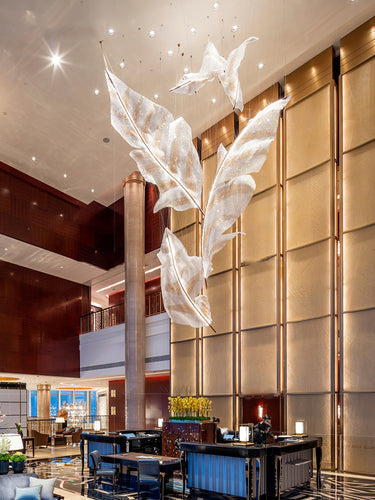 Falling Leaves Glass Chandelier Lighting