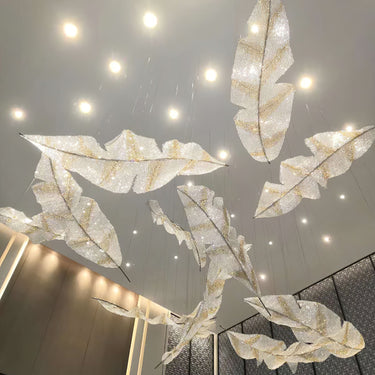 Falling Leaves Glass Chandelier Lighting
