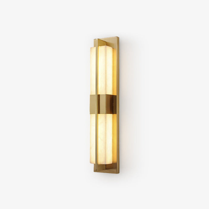 Rectangular Alabaster Brass Wall Sconce Lighting