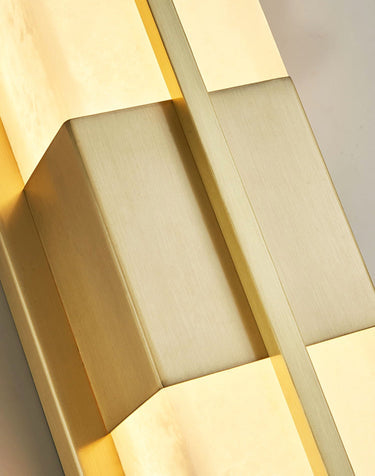 Rectangular Alabaster Brass Wall Sconce Lighting