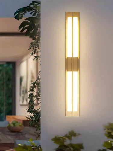 Rectangular Alabaster Brass Wall Sconce Lighting