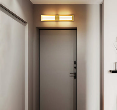 Rectangular Alabaster Brass Wall Sconce Lighting