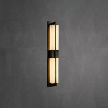 Rectangular Alabaster Brass Wall Sconce Lighting